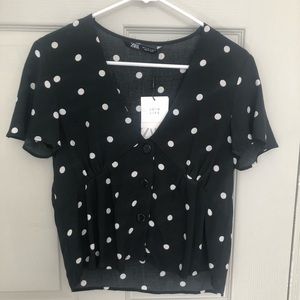 NWT Never Worn ZARA Polka Dot Top!